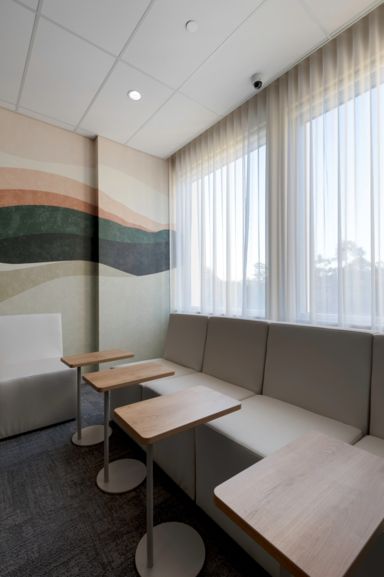Matilda Nepean Private Hospital interior with modern seating and tables