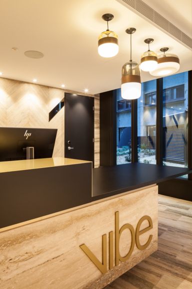 Modern interior architectural Vibe Hotel North Sydney reception