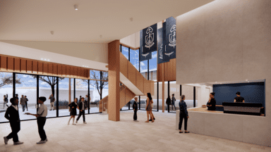 Georges River Grammar School foyer interior visualisation render