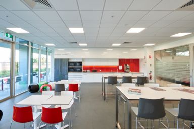 commercial architecture workplace puma communal kitchen