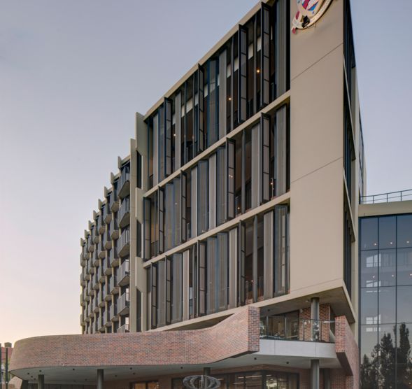 Blend of modern and traditional architectural styles ANU, Bruce & Wright Hall