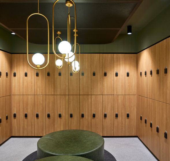 Modern interior design lockers 540 Wickham Street Fortitude Valley