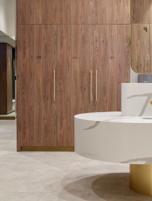 End of trip facility interior design and modern building materials