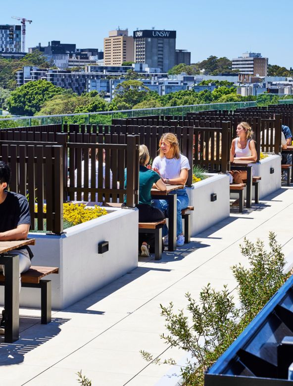 Kensington Unilodge student housing architecture rooftop