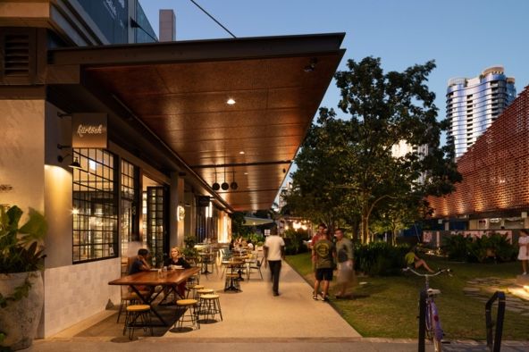 West Village commercial exterior design and seating