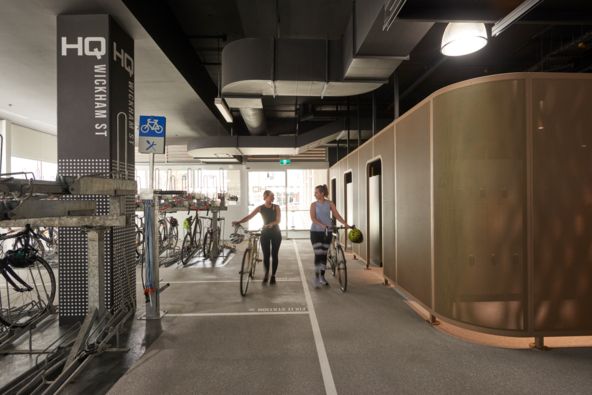 540 Wickham Street, End of Trip Facility interior bike storage
