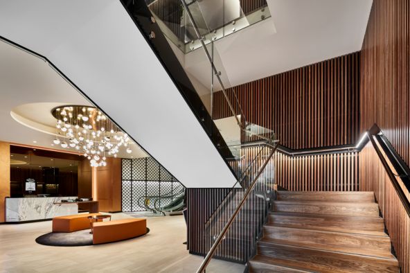 Club Auburn modern reception interior
