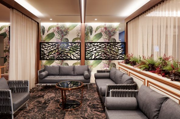 Club Auburn modern interior design and seating