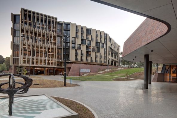ANU Bruce & Wright Hall student housing architecture facade design