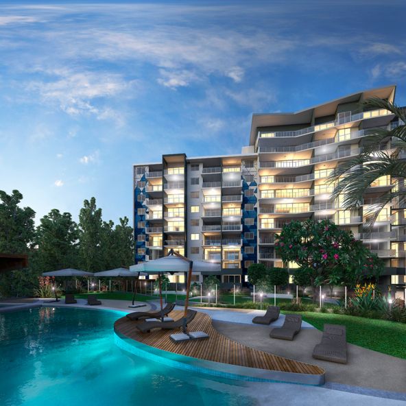 residential architecture render gardens riverside precinct