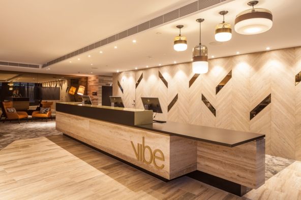 Modern interior architectural design Vibe Hotel reception North Sydney